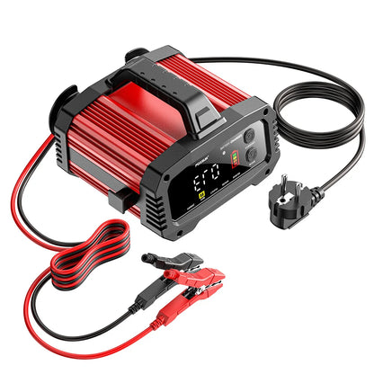 12V 24V FOXSUR FPT-250 Car Battery Charger For Car Motorcycle Truck High-Power Booster Pulse Repair for Lead-Acid AGM LiFePo4