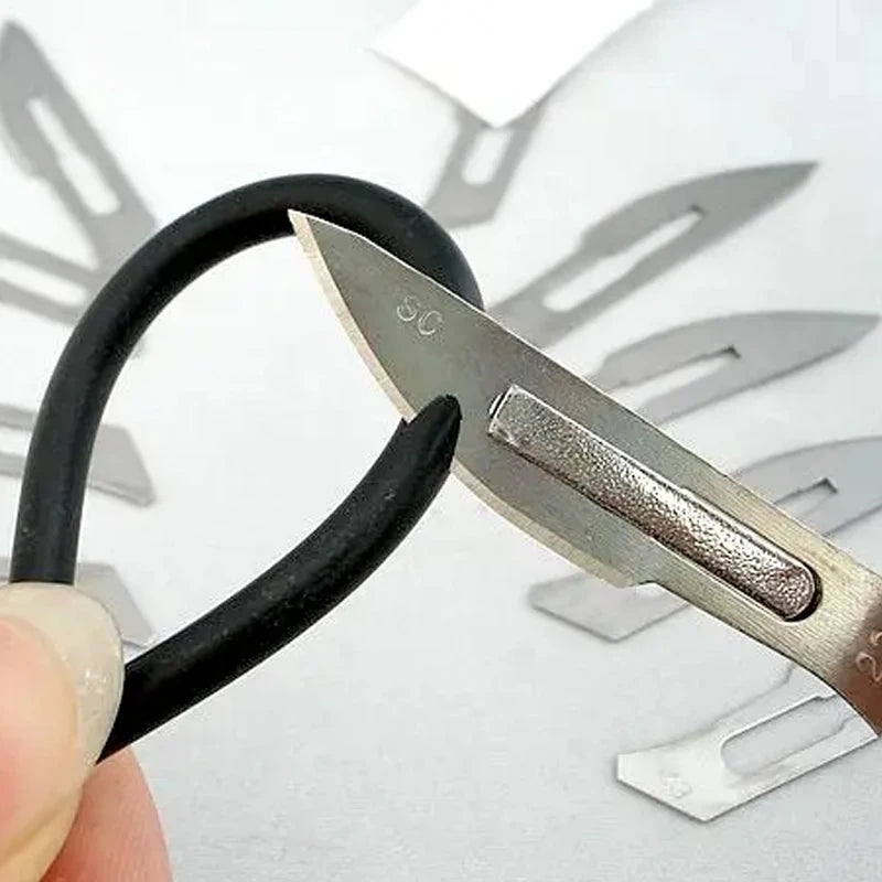 11 23 Scalpel Blade Set Metal Handle Stationery Steel Precision Craft Knife Cutter Wood Carve Stencil Box Open DIY Surgical Tool