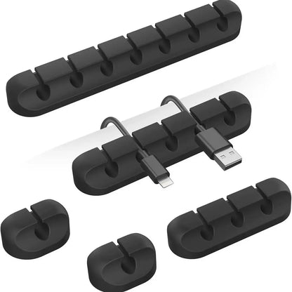 Cable Cord Wire Organizer Silicone USB Cable Winder Management Clips Self Adhesive for Mouse Keyboard Headset For iPhone Huawei