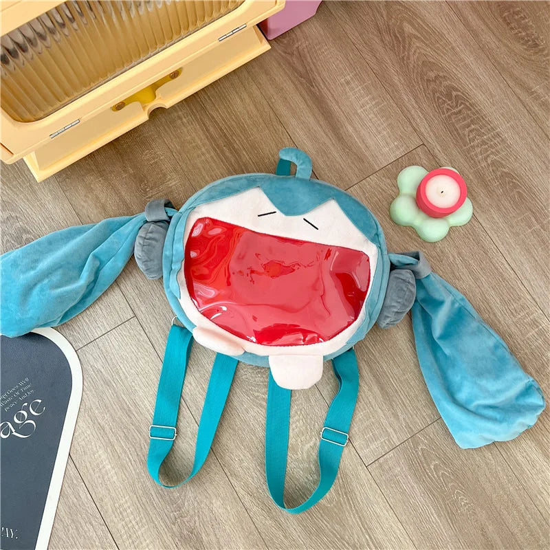 Hatsune Miku Shoulder Bag Backpack Cute Anime Girl Plush Cartoon Kawaii Knapsack Student Bag Packet For Kids Gifts Toys