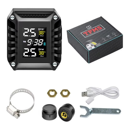 Motorcycle Tire Pressure Sensors Moto TMPS Tire Pressure Monitoring System 2 Wheel Tyre External Sensor for Motorbike Bicycle