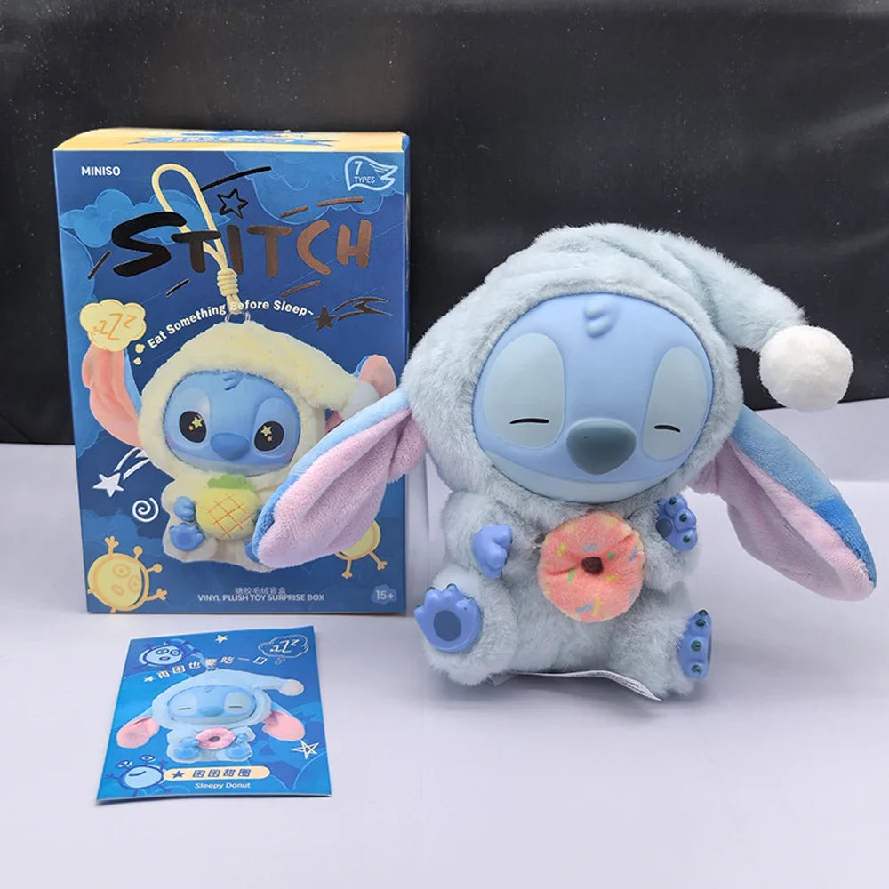 HOT Stitch Eat Something Before Sleep Series Blind Box Plush Vinyl Toys Cute Doll Labu V3 Mystery Box Bag Pendant Decor Gift