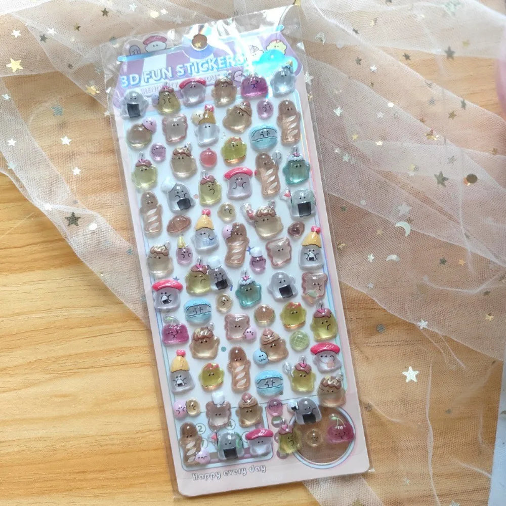 4-Piece Kids' Cartoon Cute Soft Ghost 3D Stickers - Adorable 3D Decor Decals for Phones, Notebooks(Anime Worlds Store)