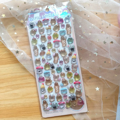4-Piece Kids' Cartoon Cute Soft Ghost 3D Stickers - Adorable 3D Decor Decals for Phones, Notebooks(Anime Worlds Store)