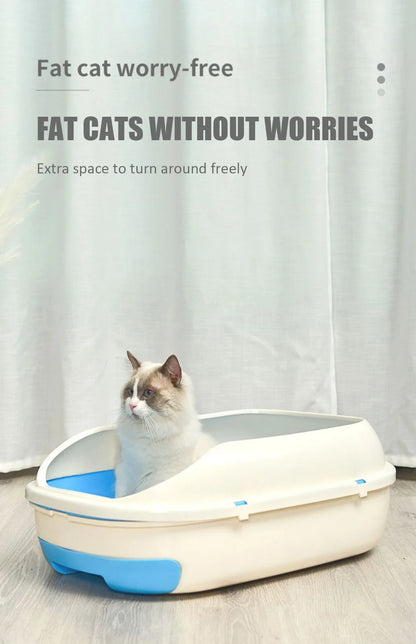 New Semi-closed Grid Drawer Double Cat Litter Pan Easy To Cleaning Extra Large Splash Proof for Pine Litter Pet Products
