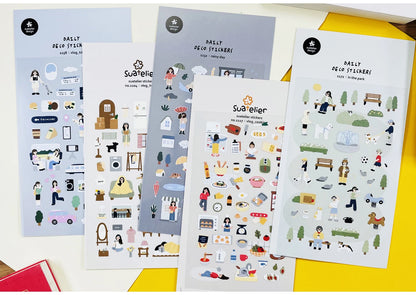 Korean Import Suatelier Travel Home Life Study Friend Stickers Scrapbooking Diy Journaling Diary Stationery Sticker School Gift