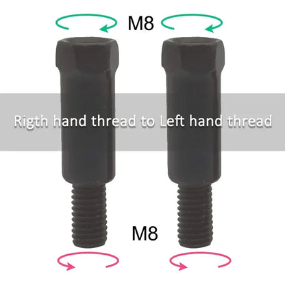 1 Pair Longer Black Silver Motorcycle Rear Mirror Adapters M8 8mm Clockwise Anti-clockwise Right Left Hand Thread Changing Screw