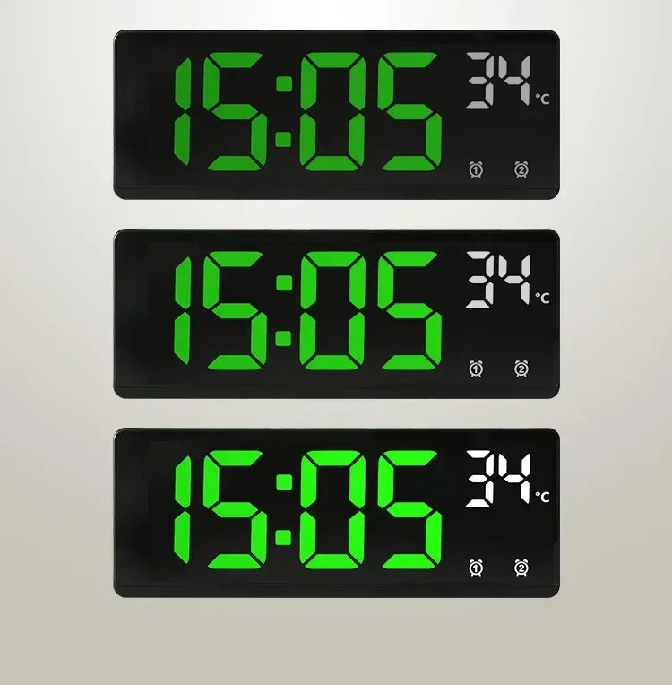 Voice Control Digital Alarm Clock Temperature Dual Alarm Snooze Desktop Table Clock Night Mode 12/24H LED Clock Watch Desk Clock