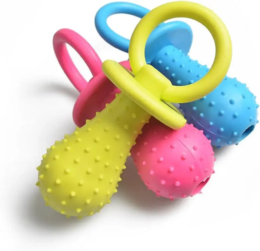 Pet Rubber Pacifier Dog Toy Interactive Rubber Soother Pet Dog Cat Puppy Elasticity Teeth Dog Chew Toys Tooth Cleaning Toy