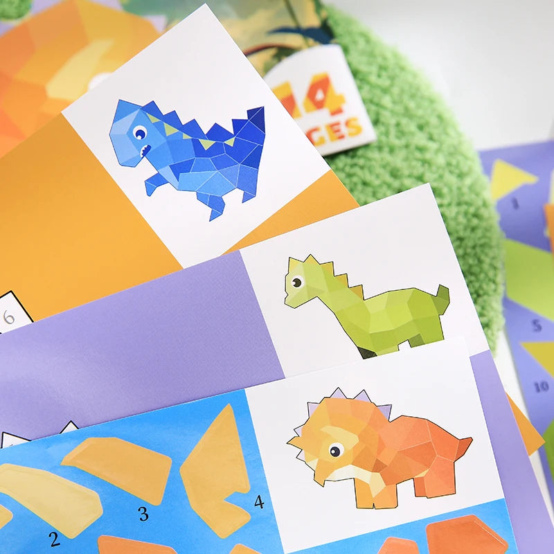 Mr Paper 12pcs/bag Sticker Book Students' Handmade 3D Geometric Collage DIY Stickers Early Educational Stickers For Journal