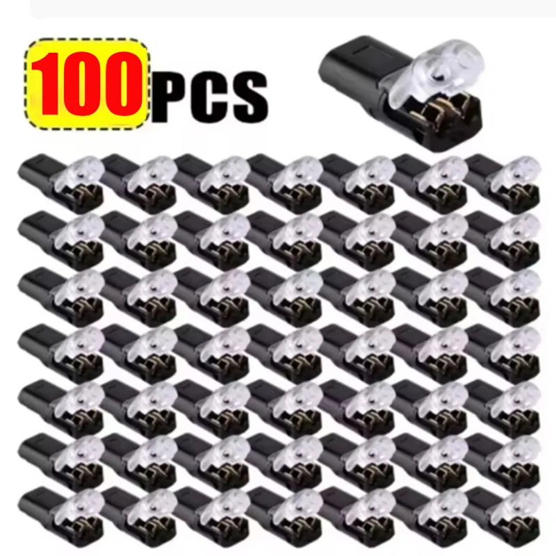 10/20/30/50/100 Pcs 2 Pin Compact Wire Terminals No Wire-Stripping Required Wire Connectors Quick Splice Wire Wiring Connector