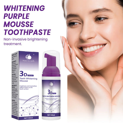 50ml Purple Whitening Mousse Toothpaste, Lightweight Mini Whitening Toothpaste, Deep Cleansing, Mild and Refreshing, Fresh Breath, Oral Cleaning and Whitening Toothpaste