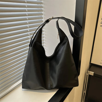 Trendy Casual Soft PU Women's Handbags Solid Color Large Capacity Female Shoulder Bag Retro Tote Bag For Commute Shopping