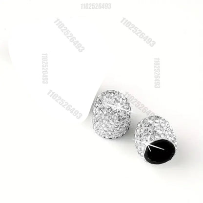 Diamond Crystal Motorcycle Car Tire Valve Caps 4/2pcs Shining Dust-proof Wheel Valve Cover Vehicle Bling Valve Cap Styling Toos