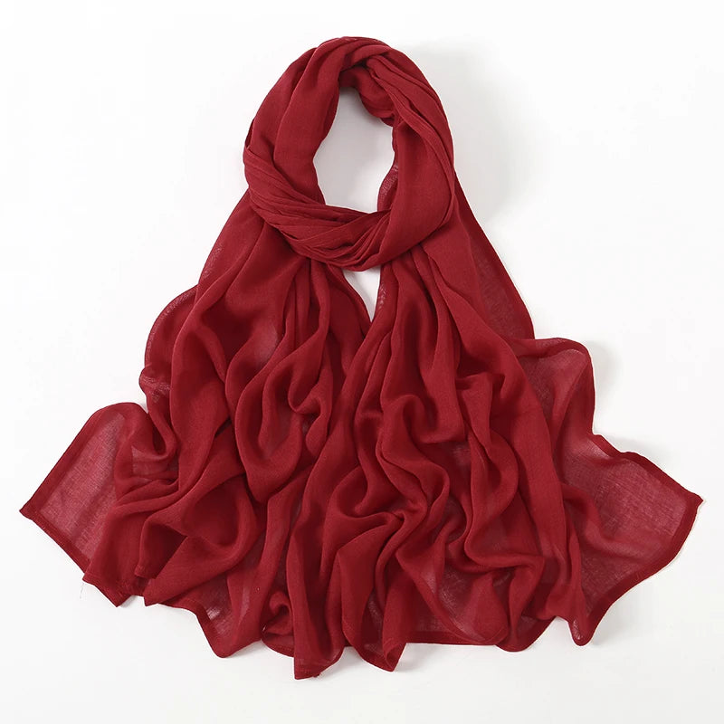 Fashion Modal Hijab Rayon Cotton Shawls Muslim Hijabs For Women Plain Scarf Big Size Headscarf Islamic Turban Headband 190*85cm