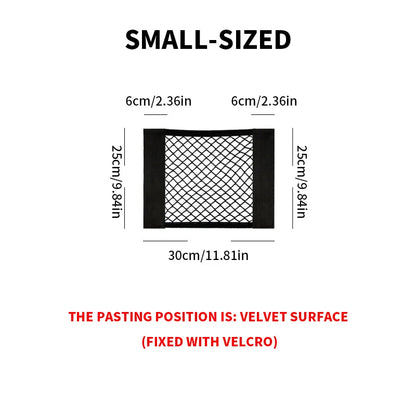 Car Storage Net Stretchable Mesh Pocket Net Magic Elastic Sticker Universal Rear Mesh Trunk Seat Bag Pocket Cage Auto Organizer