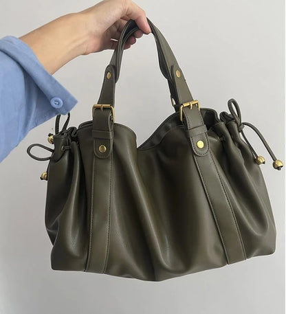 Women's Crossbody Simple Handbag Commuter Shoulder Boston Bag Stylish Versatile Work Bag Soft Polyester Interior