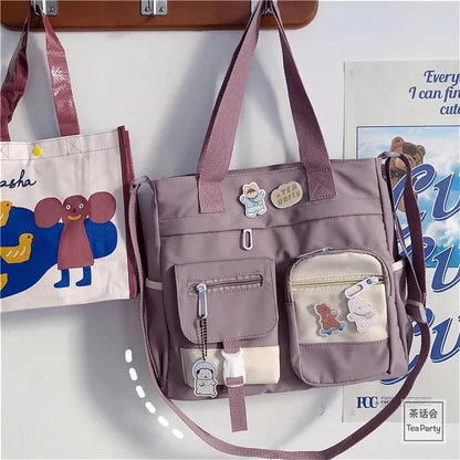 Nylon Waterproof Canvas Women Handbags Shoulder Bag Japanese Ladies Messenger Bag Student School Crossbody Bags for Girl Satchel