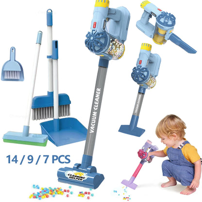 Kids Simulation Electric Vacuum Cleaner Toy Set Housekeeping Role Play Educational Toys for Toddlers Perfect Gift for Girls Boys