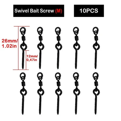 Carp Bait Screws With Ring Mirco Swivel Carp Bait For Carp Ronnie Rig Zig Chod Boilies Screws Carp Hiar Rig Terminal Tackle