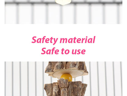 Natural Wooden Parrot Bird Toy Wood Parrot Chew Toy Chewing Cardboard Destroy Birds Toy Bird Cage Decoration Bird Supplies D9252