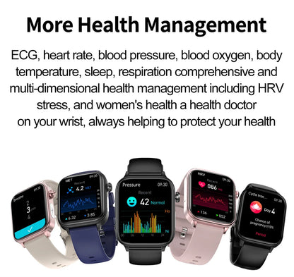 2025 New 24-Hour Health Monitoring Smart Watch Men Uric Acid Blood Lipids Heart Rate Bluetooth Call Smartwatch Women