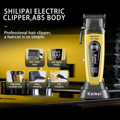 Kemei Professional Electric Hair Clipper 10W Big Power Trimmers Rechargeable Men's Hair Cutting Machine Barber Clippers KM-90-4