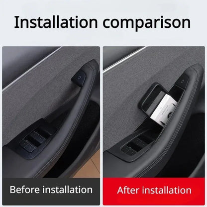 Door Handle Storage Box for Tesla Model 3 Highland Model Y Juniper 2026 Interior Accessories Inner Handle Organizer Phone Holder