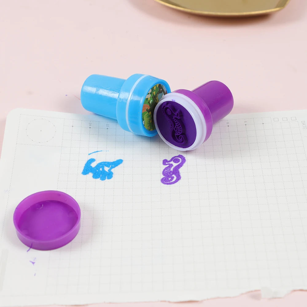 20pcs Assorted Stamps for Self-ink Stamps Toy anima Smiley Face Seal Scrapbooking DIY Painting Photo Album Decor ﻿