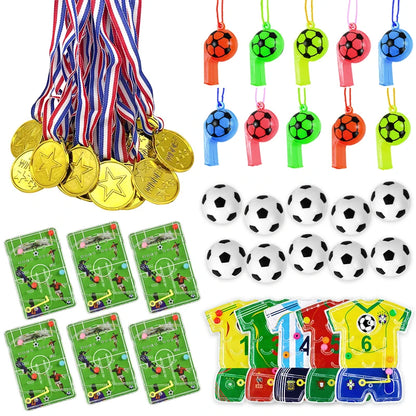 Soccer Party Favors Football Theme Bracelets Keychain Pin Ball Maze Game Toys Kids Birthday Party Pinata Fillers Christmas Gift