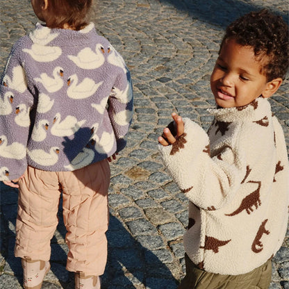 2026 KS Brand Winter Baby Girls Boys Lambswool Cherry Jackets Kids Clothes Boys Sequin Cartoon Outerwear Children's Coats 1-9Yrs