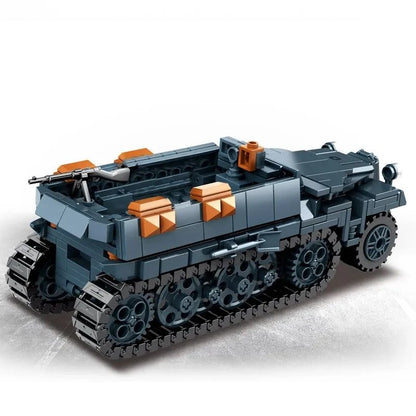 Military Army Soldiers World War Tank Armored Vehicle Model Assemble Building Blocks Bricks DIY Toys Gift