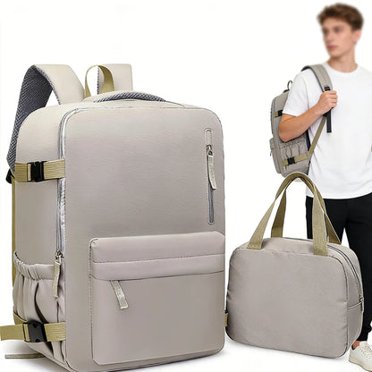 2-Piece 40×30×20cm 180 °   Full Opening Backpack Set, Large Carry-On with Tote Bag for Travel, Business, School & Daily Commuting