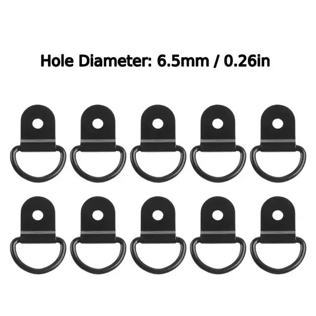 10Pcs D Rings Tie Down Anchors Ring Pull Hook Iron Lashing Ring Load Fit for For Car Truck Trailer RV Van Boat Cargo Accessories