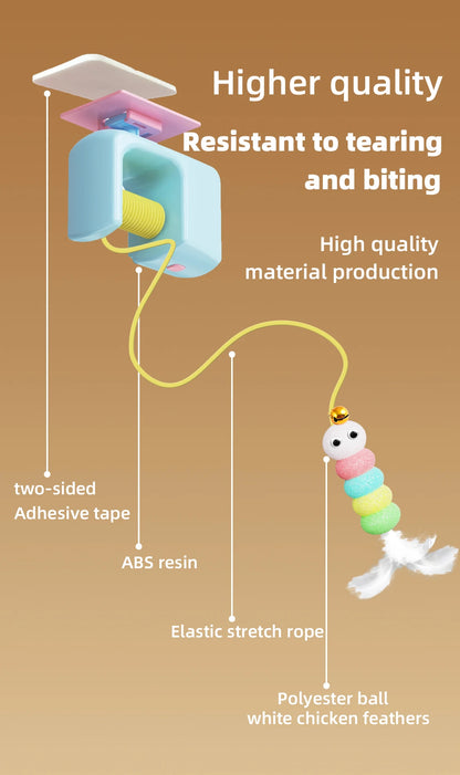Cats Toys Pet Stress Relief Rechargeable Interactive Hanging Door Automatic Electric Flying Bird Cat Toy for Hunt Elastic Rope