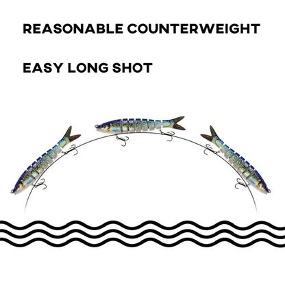 8 Segment Swimbait Fishing Lure 3pcs Set 135mm 19g Multi Jointed Slow Sinking Bionic 3D Eyes Fishing Bait Tool Fishing Tackles