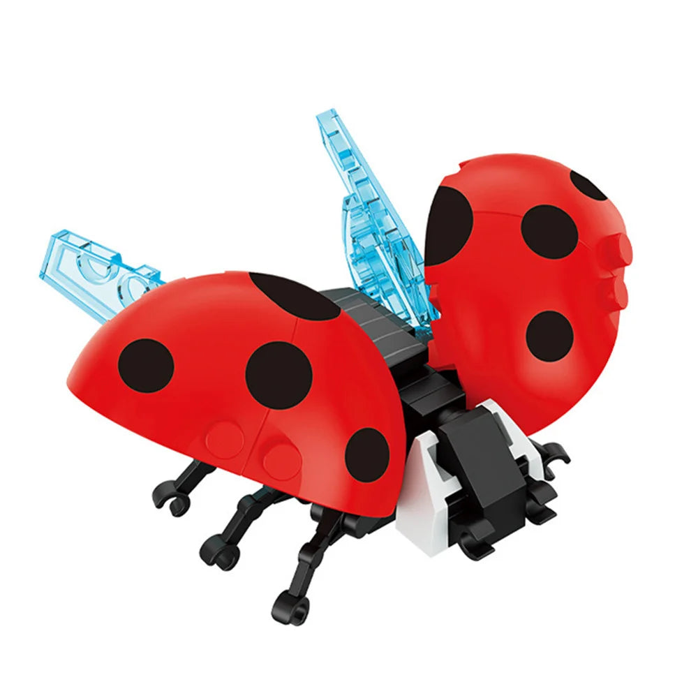 City Farm Vegetable Garden Cute Animals Insect Dragonfly Spider Mantis Centipede Grasshopper Honeybee Building Block Bricks Toy