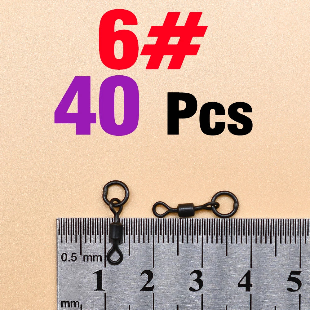 MNFT 40Pcs Quick Change Flexi Ring Swivel Rig Making Terminal Tackle Carp Fishing Accessories