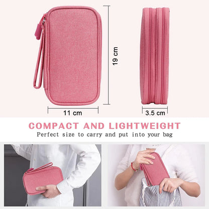 USB Cable Storage Bag Multifunctional Travel Portable Data Line Phone Charger Power Bank Electronic Accessories Organizer