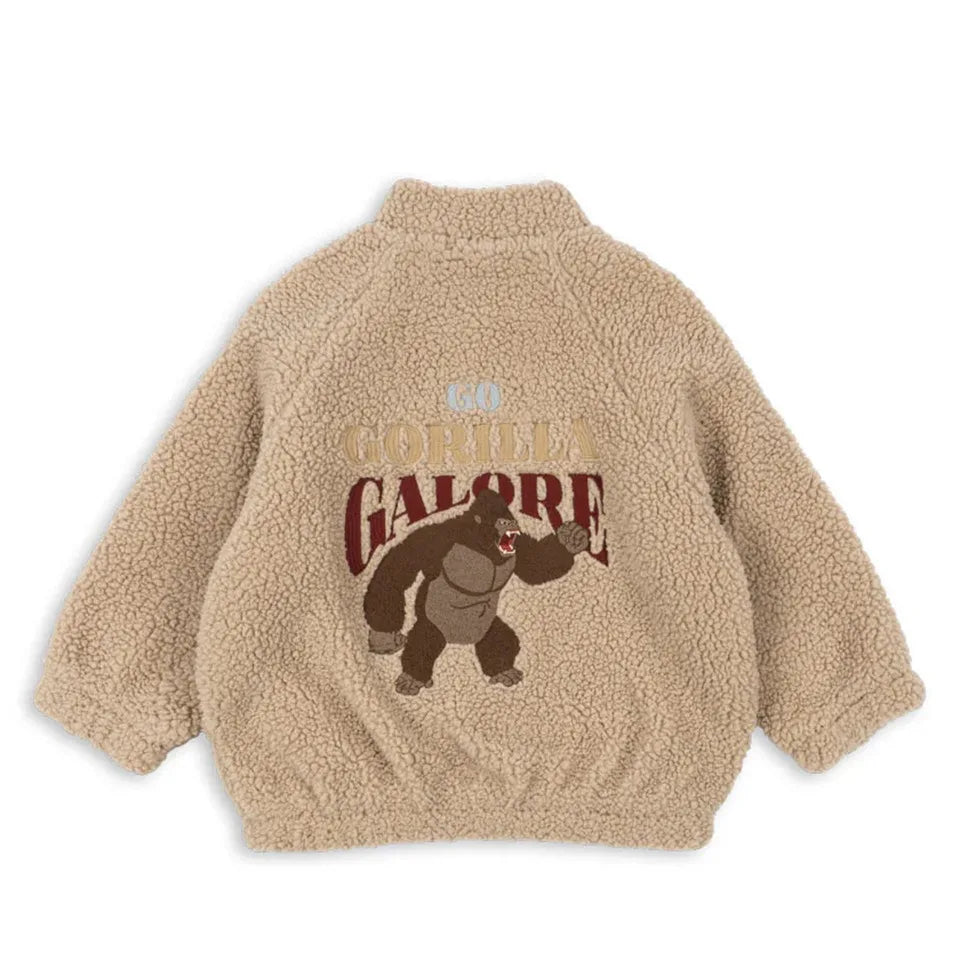 2026 KS Brand Winter Baby Girls Boys Lambswool Cherry Jackets Kids Clothes Boys Sequin Cartoon Outerwear Children's Coats 1-9Yrs