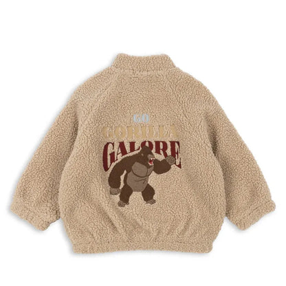 2026 KS Brand Winter Baby Girls Boys Lambswool Cherry Jackets Kids Clothes Boys Sequin Cartoon Outerwear Children's Coats 1-9Yrs