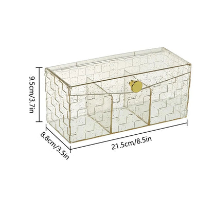 Qtip Holder Dispenser  Clear Bathroom Organizer Jar  Swab/Pad/Ball Holder Container Cosmetics Storage Boxes for Vanity