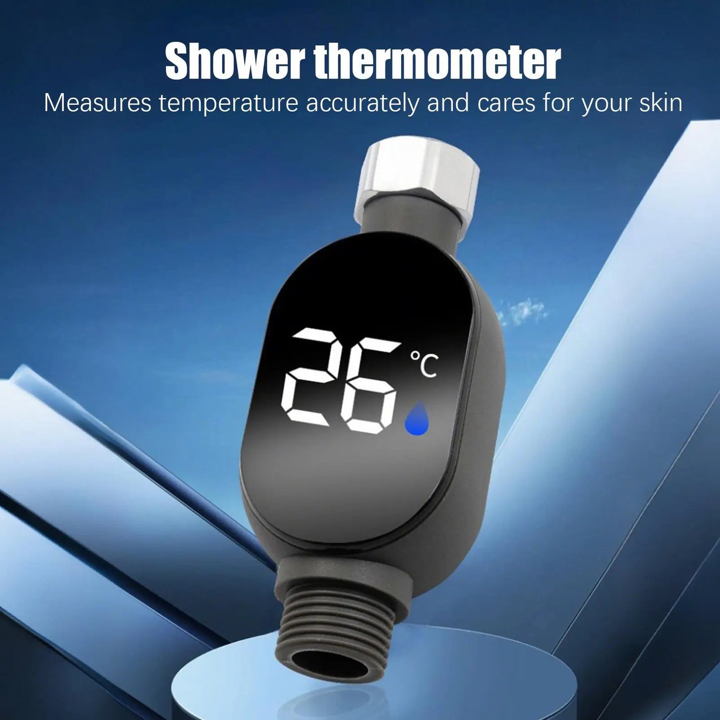 LED Digital Shower Temperature Gauge Waterproof Smart Monitor for Baby Bath Bathroom Accurate Safe Auto-shutoff Durable