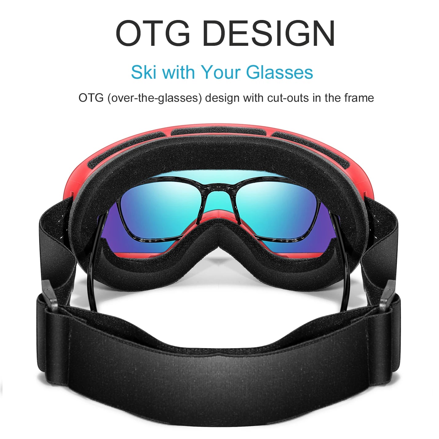 Winter Outdoor SKI Goggles Men And Women Teen, Free Optical Frame and Bag, UV400 Anti-Fog Snowboard Eyewear, Charistmas Gifts