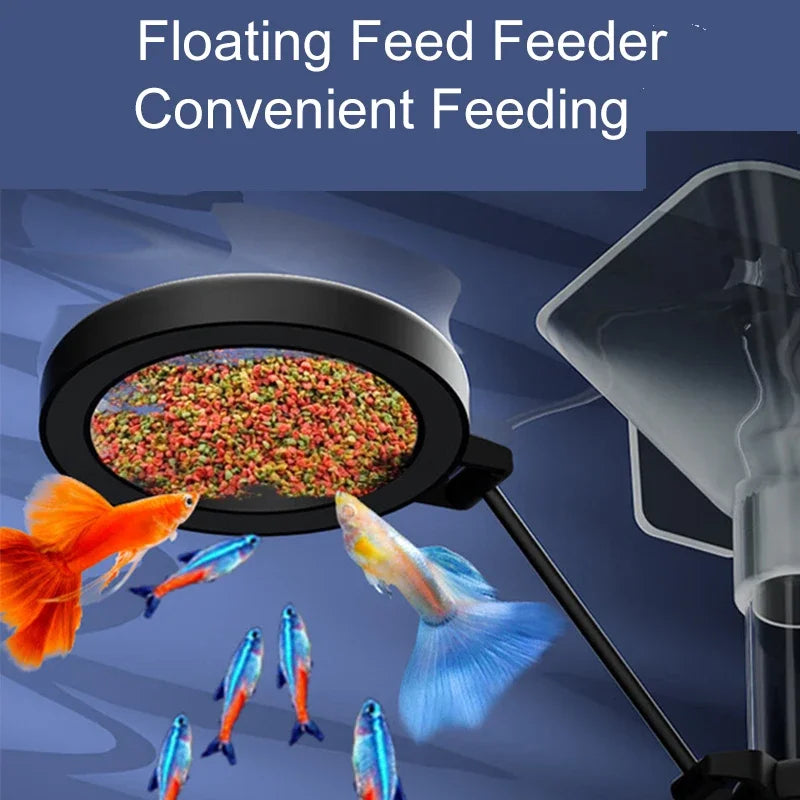 Acrylic Aquarium Fish Feeder Transparent Tube Telescopic Multifunctional  Fish Tank Food Dispenser with Feeding Ring