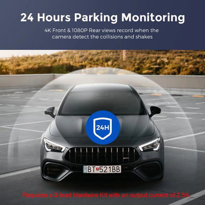 Soam Dash Cam 4K+1080P Dual-channel Dash Car Camera Recorder With GPS WiFi Car DVR 24H Parking Monitor Black Box