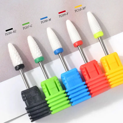1/5pcs Ceramic Nail Drill Bits Milling Cutter Nail Files Grinding Head Electric Pedicure Manicure Polish Cuticle Clean Nail Tool