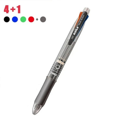 5 In 1 Multicolor Ballpoint Pens 4 Colors Ball Pen 1 Automatic Pencil With Eraser For School Office Writing Supplies Stationery