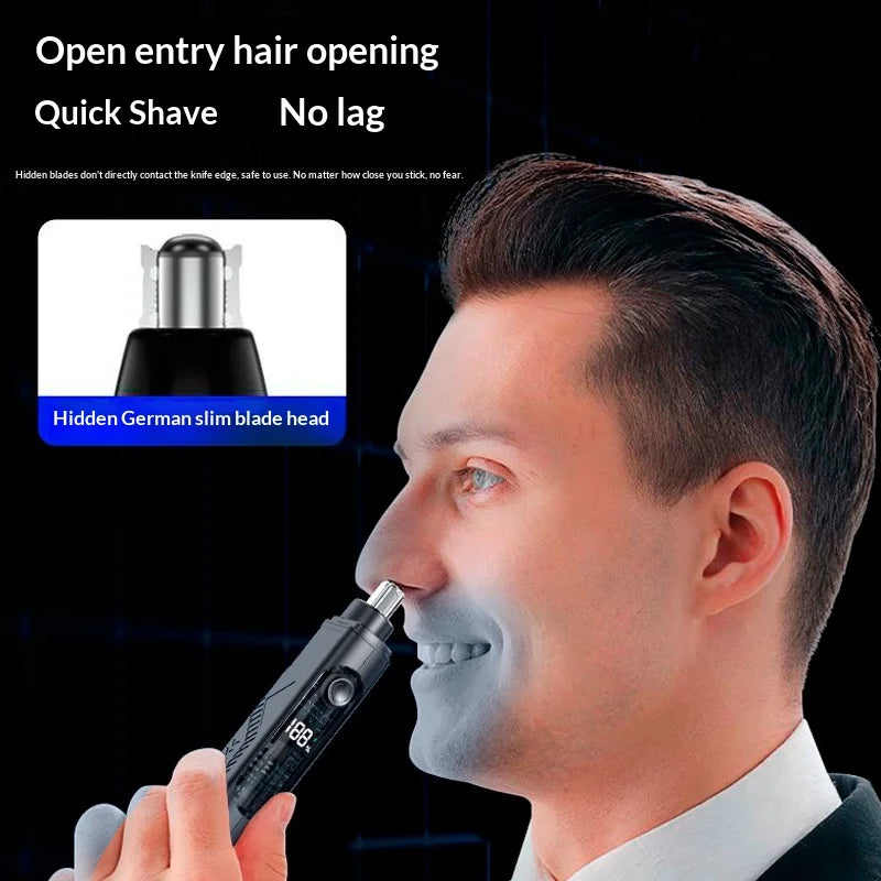 Portable Nose Ear Hair Trimmer Electric Clipper for Men Women Rechargeable Painless Hair Removal Kit
