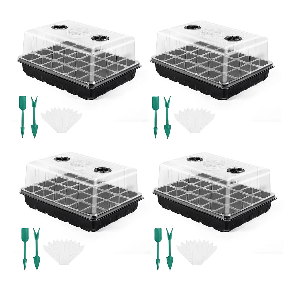 12/24/48 Holes Flower Vegetable Seedling Pots Seedling Tray Garden Pots Durable Seed Germination Plant Flower Pots Grow Box